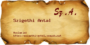 Szigethi Antal névjegykártya